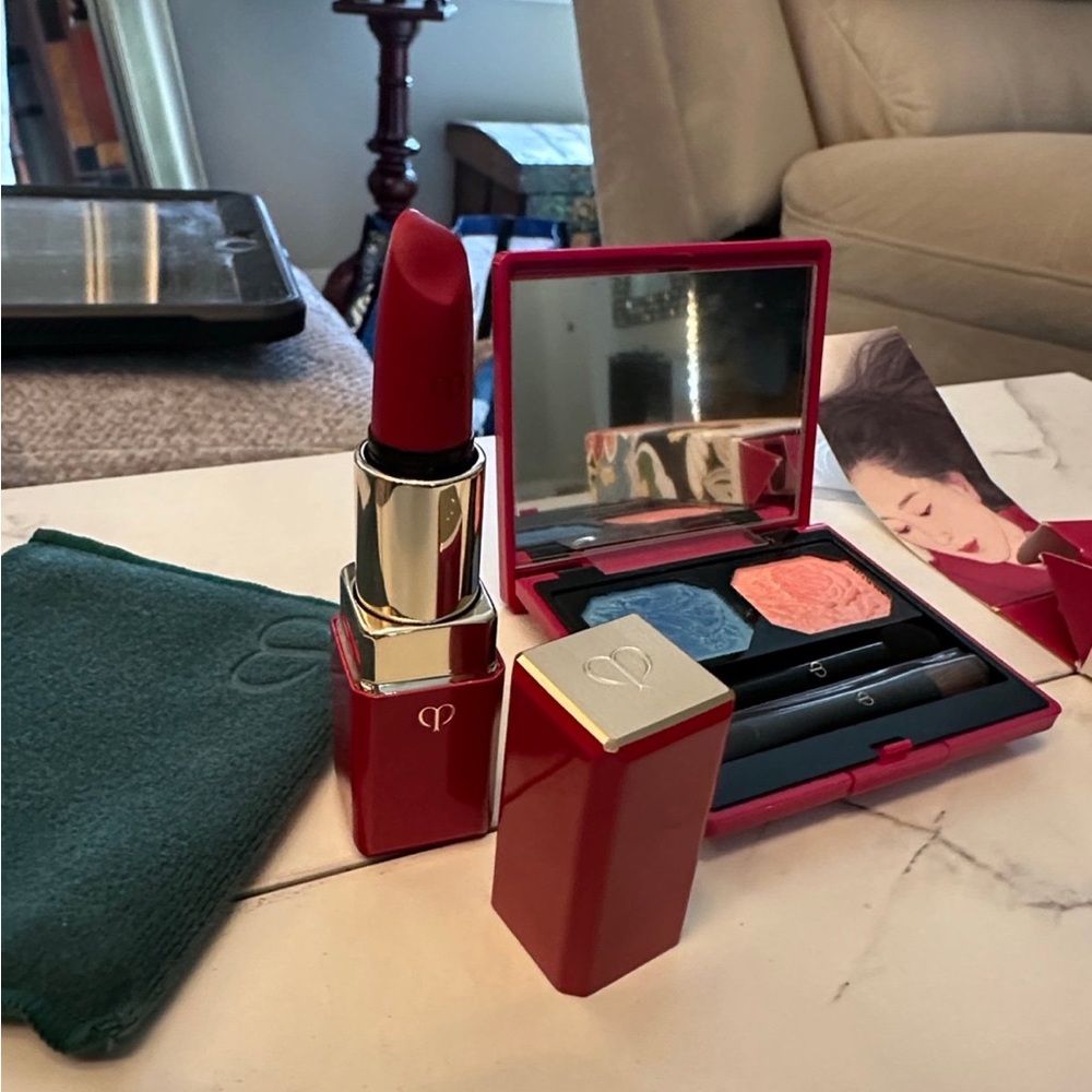 🎄Cle De Peau 109 Sunrise Garden LIMITED EDITION&Red Passion Lipstick Bundle ❤️